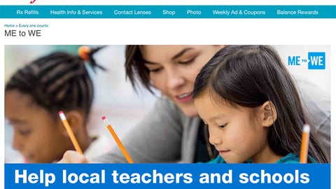 Walgreens.com Me to We Landing Page